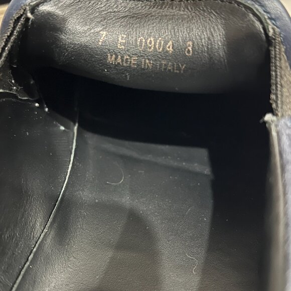 FENDI Monster Slip On Spike Navy Blue Suede Shoes sz US 8 UK 7 - Picture 7 of 8